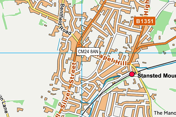 CM24 8AN map - OS VectorMap District (Ordnance Survey)