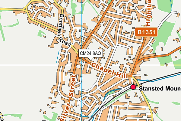 CM24 8AQ map - OS VectorMap District (Ordnance Survey)