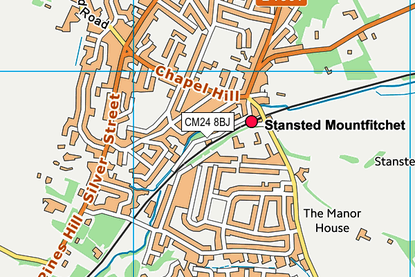 CM24 8BJ map - OS VectorMap District (Ordnance Survey)