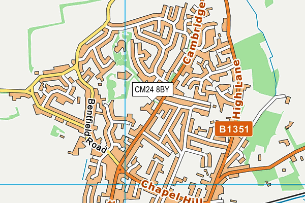 CM24 8BY map - OS VectorMap District (Ordnance Survey)