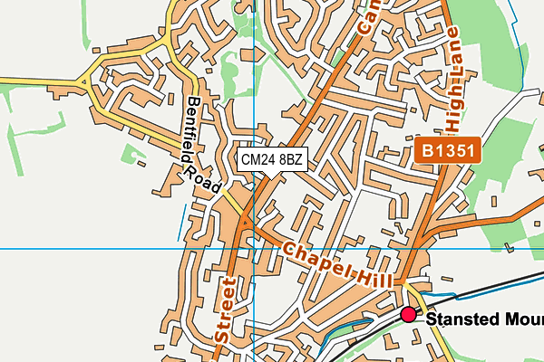 CM24 8BZ map - OS VectorMap District (Ordnance Survey)