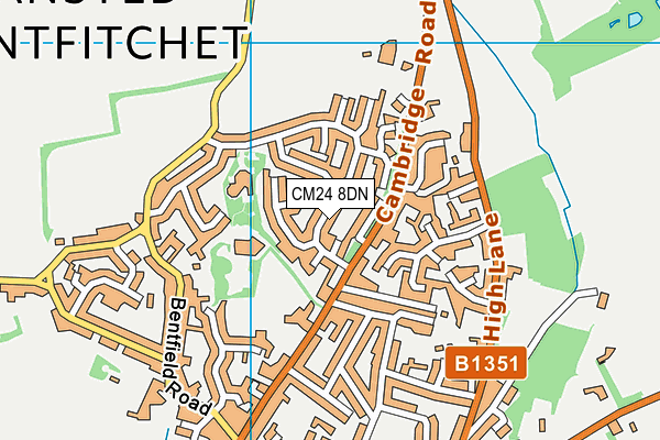 CM24 8DN map - OS VectorMap District (Ordnance Survey)