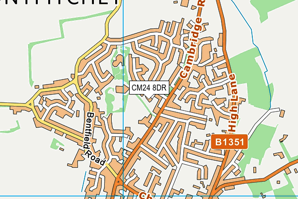 CM24 8DR map - OS VectorMap District (Ordnance Survey)
