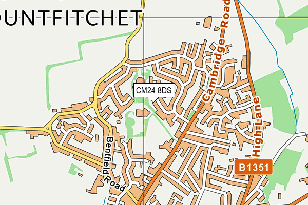 CM24 8DS map - OS VectorMap District (Ordnance Survey)