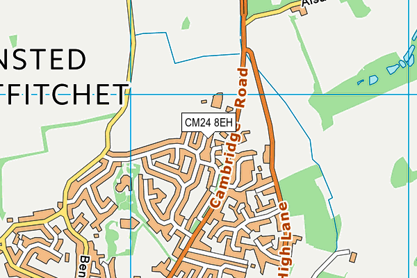 CM24 8EH map - OS VectorMap District (Ordnance Survey)