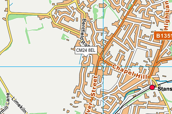 CM24 8EL map - OS VectorMap District (Ordnance Survey)