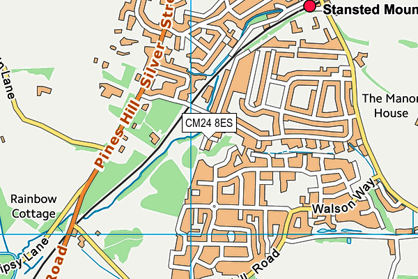 CM24 8ES map - OS VectorMap District (Ordnance Survey)