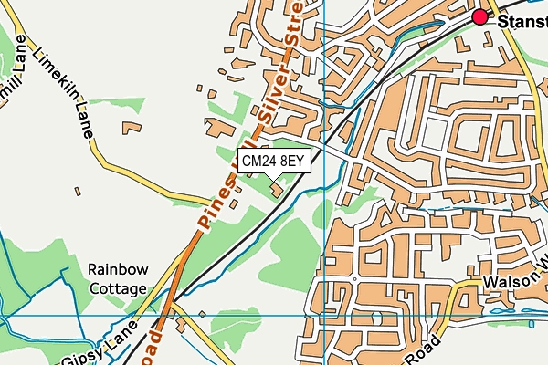 CM24 8EY map - OS VectorMap District (Ordnance Survey)
