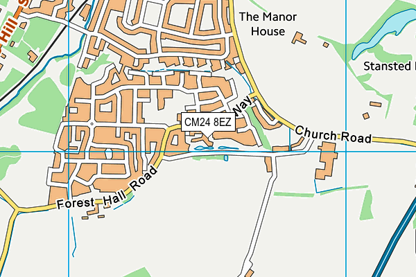 CM24 8EZ map - OS VectorMap District (Ordnance Survey)