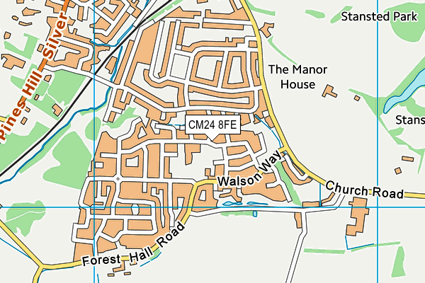 CM24 8FE map - OS VectorMap District (Ordnance Survey)