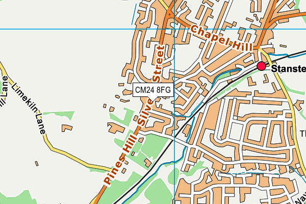 CM24 8FG map - OS VectorMap District (Ordnance Survey)