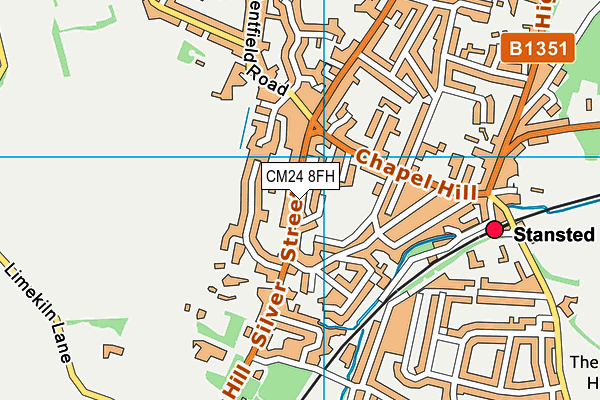CM24 8FH map - OS VectorMap District (Ordnance Survey)