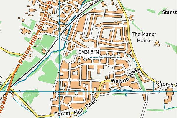 CM24 8FN map - OS VectorMap District (Ordnance Survey)