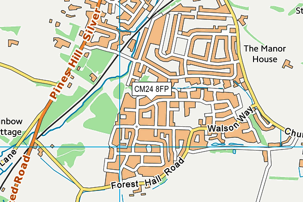 CM24 8FP map - OS VectorMap District (Ordnance Survey)