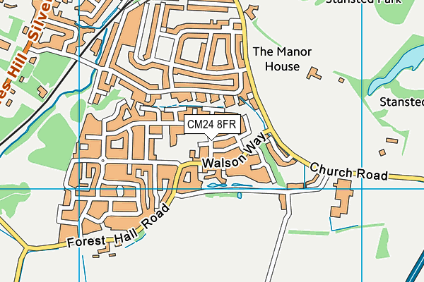 CM24 8FR map - OS VectorMap District (Ordnance Survey)