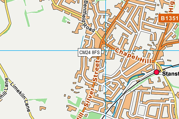 CM24 8FS map - OS VectorMap District (Ordnance Survey)