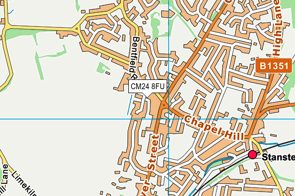 CM24 8FU map - OS VectorMap District (Ordnance Survey)