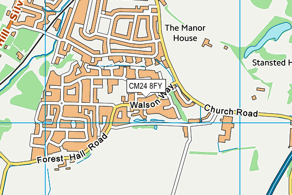 CM24 8FY map - OS VectorMap District (Ordnance Survey)