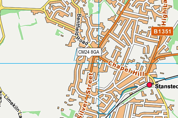 CM24 8GA map - OS VectorMap District (Ordnance Survey)
