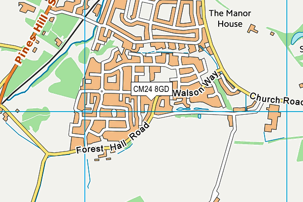 CM24 8GD map - OS VectorMap District (Ordnance Survey)