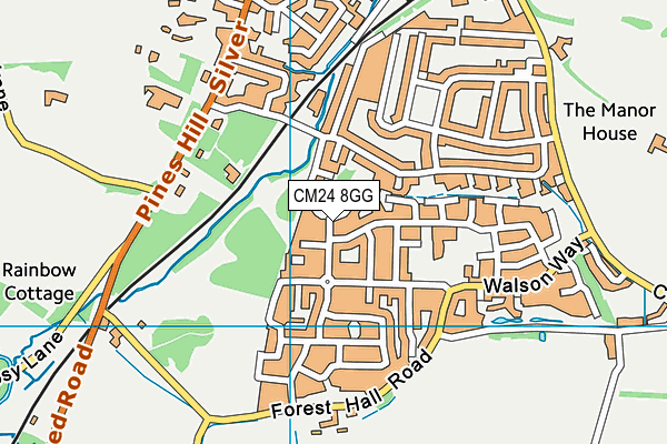 CM24 8GG map - OS VectorMap District (Ordnance Survey)