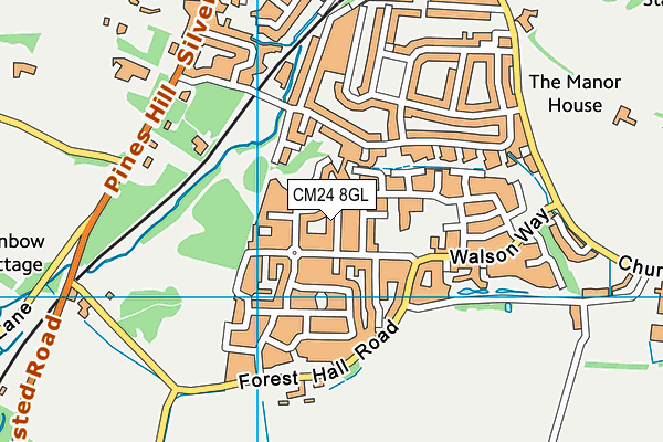CM24 8GL map - OS VectorMap District (Ordnance Survey)