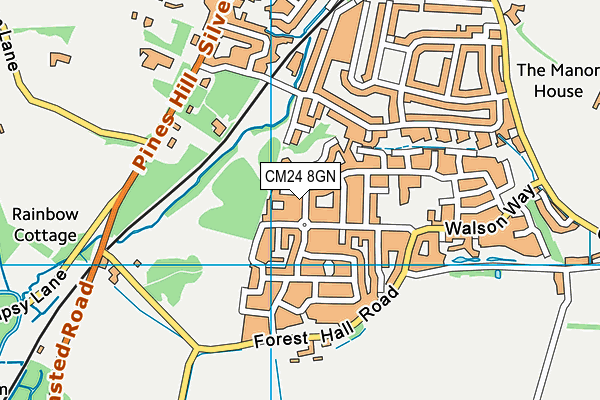 CM24 8GN map - OS VectorMap District (Ordnance Survey)