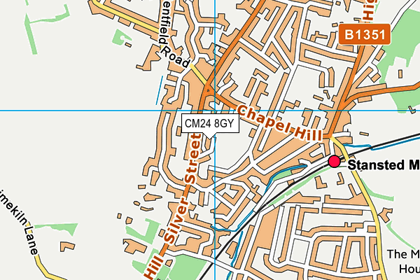 CM24 8GY map - OS VectorMap District (Ordnance Survey)