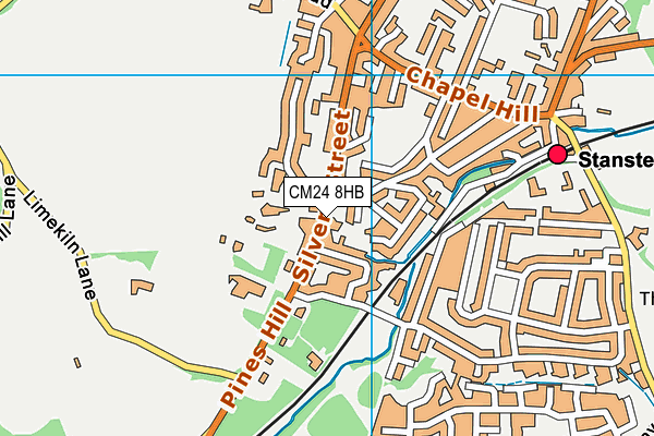 CM24 8HB map - OS VectorMap District (Ordnance Survey)
