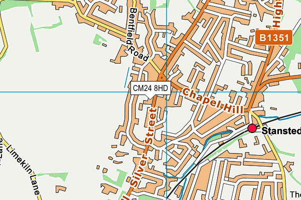 CM24 8HD map - OS VectorMap District (Ordnance Survey)