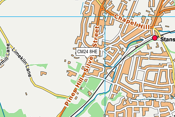 CM24 8HE map - OS VectorMap District (Ordnance Survey)