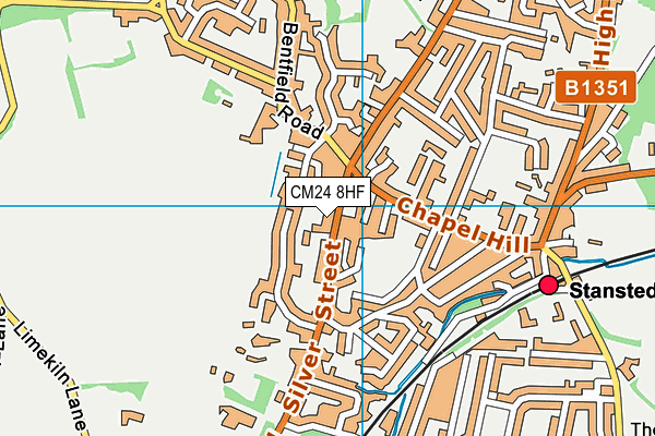 CM24 8HF map - OS VectorMap District (Ordnance Survey)