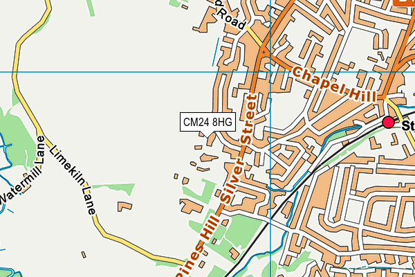 CM24 8HG map - OS VectorMap District (Ordnance Survey)