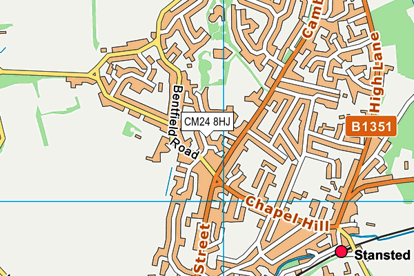 CM24 8HJ map - OS VectorMap District (Ordnance Survey)