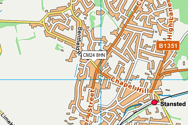 CM24 8HN map - OS VectorMap District (Ordnance Survey)