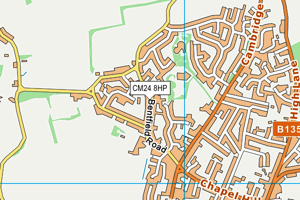 CM24 8HP map - OS VectorMap District (Ordnance Survey)
