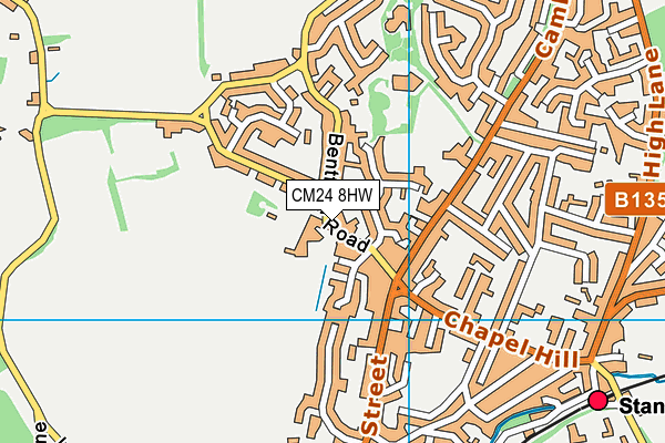 CM24 8HW map - OS VectorMap District (Ordnance Survey)