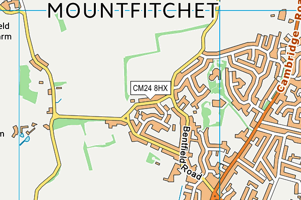 CM24 8HX map - OS VectorMap District (Ordnance Survey)