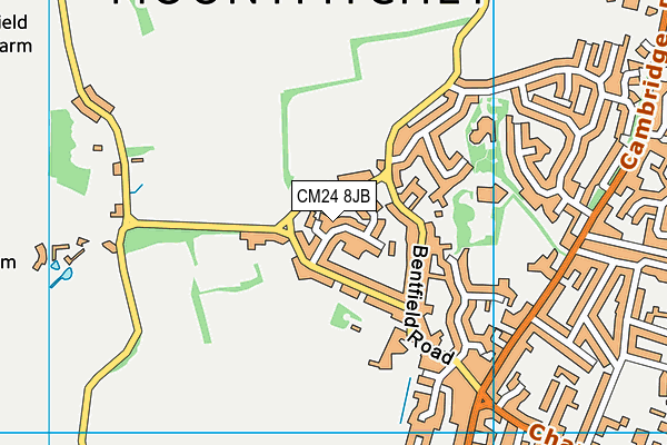 CM24 8JB map - OS VectorMap District (Ordnance Survey)