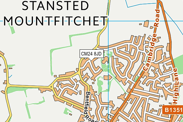 CM24 8JD map - OS VectorMap District (Ordnance Survey)