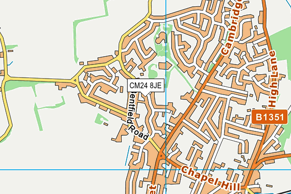 CM24 8JE map - OS VectorMap District (Ordnance Survey)