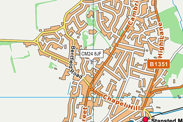 CM24 8JF map - OS VectorMap District (Ordnance Survey)