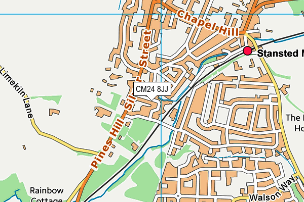 CM24 8JJ map - OS VectorMap District (Ordnance Survey)