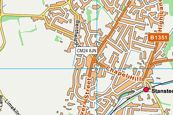 CM24 8JN map - OS VectorMap District (Ordnance Survey)
