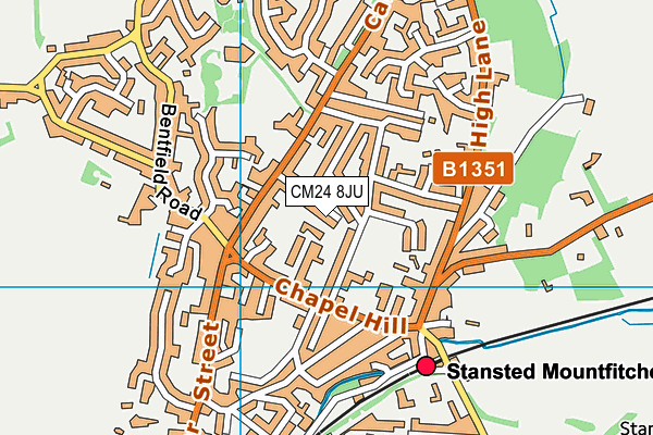 CM24 8JU map - OS VectorMap District (Ordnance Survey)