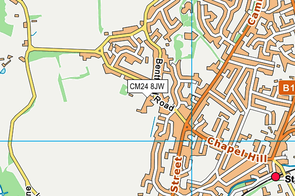 CM24 8JW map - OS VectorMap District (Ordnance Survey)