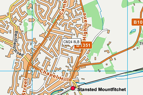 CM24 8LB map - OS VectorMap District (Ordnance Survey)