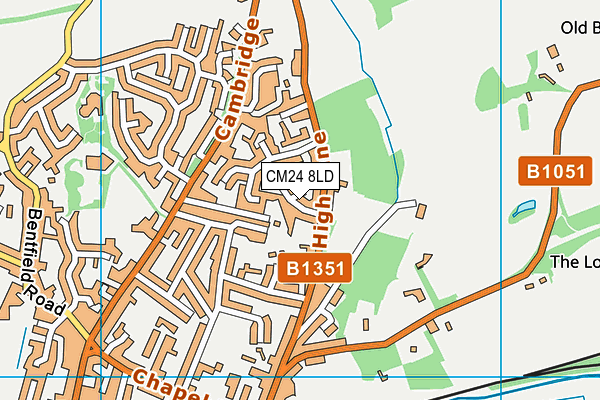 CM24 8LD map - OS VectorMap District (Ordnance Survey)