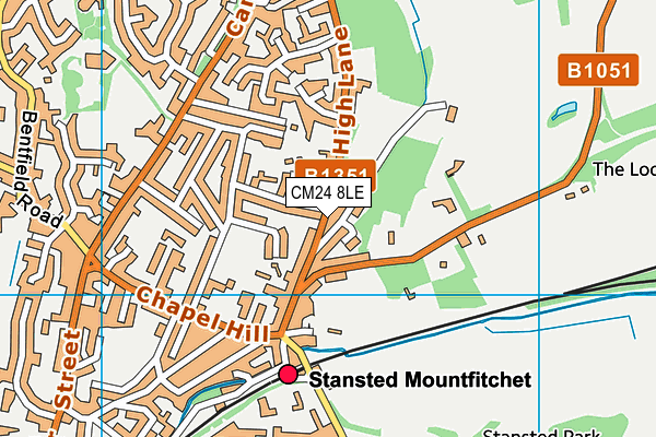 CM24 8LE map - OS VectorMap District (Ordnance Survey)