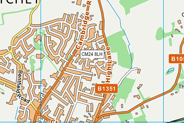 CM24 8LH map - OS VectorMap District (Ordnance Survey)